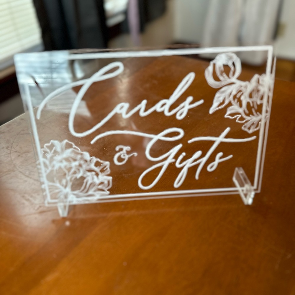 Clear Acrylic Cards & Gifts Sign